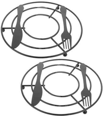Lurrose Hitzebeständiger Topfuntersetzer Aus Eisen Retro Design Mit Ausgearbeitetem Schweißen 20X20 cm 2 Stück Schutz Für Tisch Und Kochgeschirr