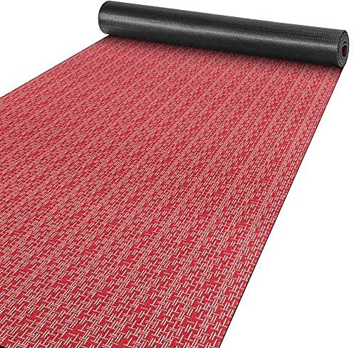 ANRO Läufer Teppich-Läufer Flur Küchenläufer rutschfest waschbar Teppichläufer Küchenteppich anpassbar Itaca Rot 220x67cm bis 5m Länge