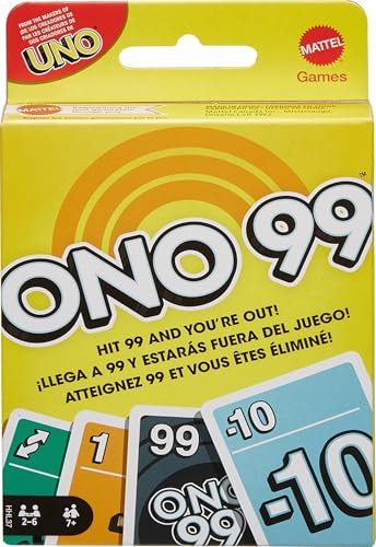 Mattel Games HHL37 - ONO 99 Kartenspiel für Kinder & Familien, 2 bis 6 Spieler, Zahlen addieren, Geschenk für 7 Jahre und älter