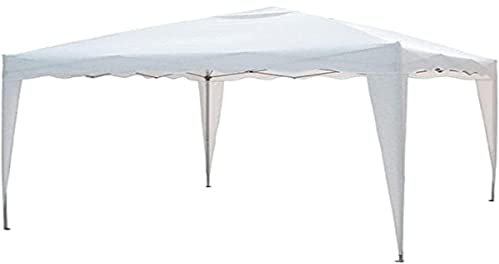 Gazebo Pieghevole Giardino 3X3 Automatico RICHIUDIBILE Fisarmonica Stand Fiera Mercato Mare in Acciaio (SENZA TELI LATERALI, BIANCO)