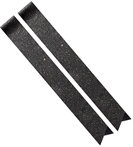 CoolerthingsDG, 2 Pcs glitter PU leather sashes, Blank Sashes Plain Sashes Party Accessory for Graduation Wedding Party, Satin Sashes Pageant, Make Your Own Sashes, black Party Plain Pageant Sashes