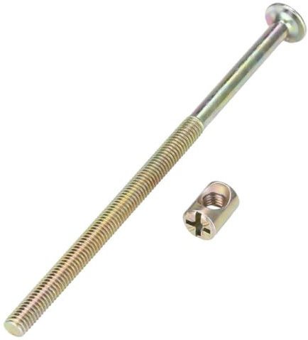 Boulons M6 X 150 Mm, 10 Boulons de Meubles M6 en Acier au Carbone 120 Mm avec Fixation de Connecteur D'écrous Cylindriques de 6 Mm