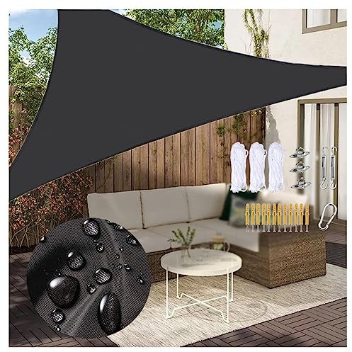 Voile D'Ombrage Triangle ， Toile ImperméAble Toile Dombrage ， pour en Plein Air, Jardin and Terrasse,Black-2m/6ftx2m/6ftx2m/6ft