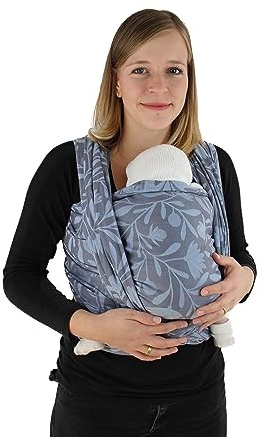 Babytragetuch aus 100% Bio-Baumwolle | Gr. 7 (520cm) | ab Geburt bis Ende der Tragezeit | diagonal elastisch gewebt | nachhaltig produzierte Garne | Mr. Greys Blomen