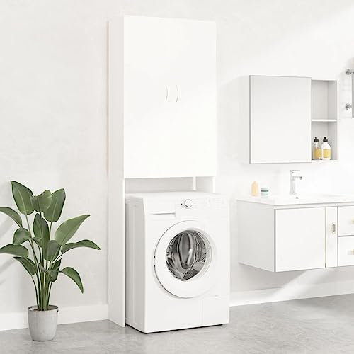 GuyAna Waschmaschinenschrank Weiß 64x25,5x190 cm üBerbauschrank Waschmaschine Hauswirtschaftsraum MöBel WaschmachinenüBerschrank