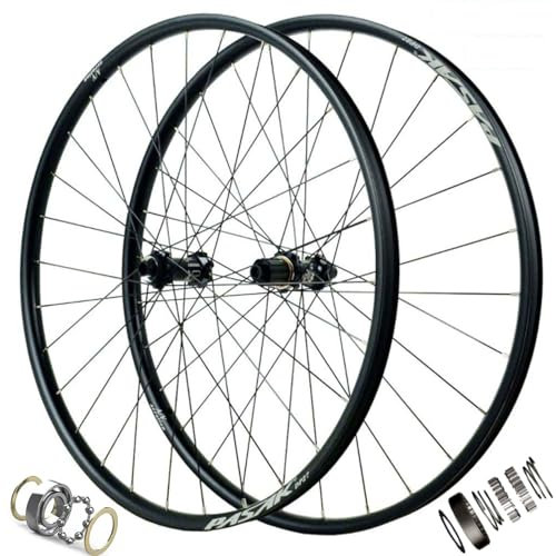 ZECHAO Mountainbike Radsatz 26/27,5/29 Zoll,Steckachse 15X110/12X148mm Aluminiumlegierung Mid Lock Scheibenbremse Vorne 2 Hinten 4 Lager 8-12 Geschwindigkeit Wheelset(Black,27.5inch)