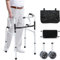 Ollewiellan Déambulateur pour personnes âgées - Pliable avec 2 roulettes pivotantes - Déambulateur pour adultes - Réglable en hauteur - En aluminium - Antidérapant et stable - Jusqu'à 180 kg - Argenté