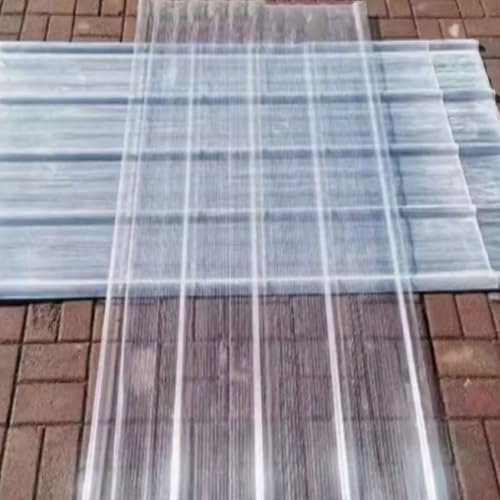 2mm Clear Corrugated Roofing Sheets Waterproof Tiles for Balcony Carport (35x39in 8 Pcs)