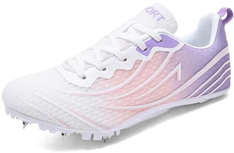 ZHENSI Scarpe Chiodate da Donna Scarpe da Corsa per Salto Veloce Atletica Leggera E da Pista,Viola,39 EU