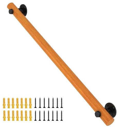 Corrimano per scale in legno massello, per interni, antiscivolo, ringhiera, ringhiera, ringhiera da parete, 1,2 m, gradino in legno, balaustra decorativa per corridoio e sottotetto per interni ed