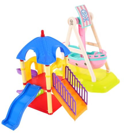 JOINPAYA 2pezzi Miniature Di Aree Giochi Decorazioni Per Case Delle Bambole Modelli Di Spazi Ludici Giocattoli Da Costruzione in Miniatura Ornamenti Per Case Delle Bambole Accessori Di Tutt