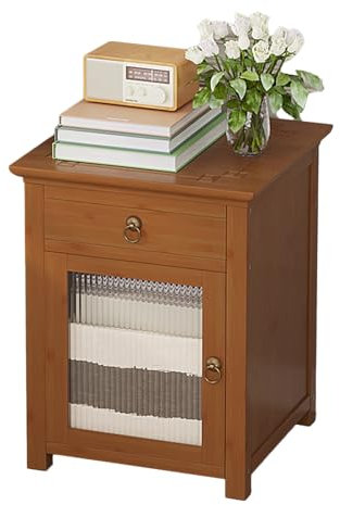 Corner Bookshelf with Cabinet Storage Tall Etagere Shelf nizer for Living Room Bedroom Home Office Freestanding 1 Tier Brown Bookcase