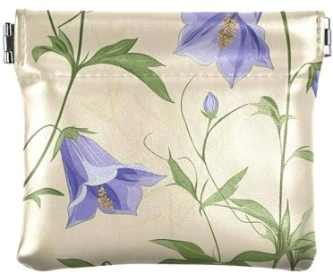 Unik klockblomma beige blomma lila kvinnors små läder mynt börs plånbok bärbar korthållare för kvinnor pojkar flickor, Unik klockblomma beige blomma lila, Dekoration