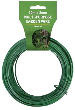 1ABOVE Gartendraht für Pflanzen, 20 m x 2 mm, verzinkt, Mehrzweck-Twistbinder für Kletterpflanzen, Reben, Blumen