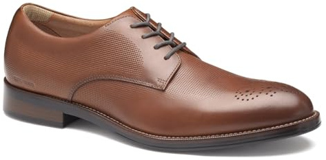 Johnston & Murphy XC+ Copley Wingtip Lace-Up Oxford Shoe, Cognac Embossed Waterproof Full Grain Leather, 11.5 M