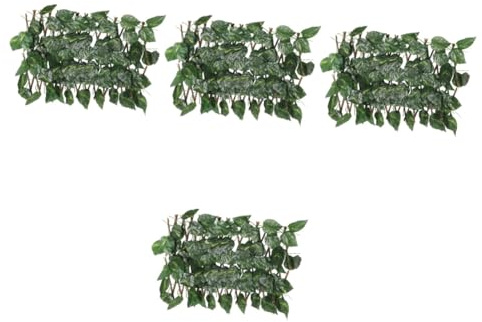 JOINPAYA 4pcs Artificial Fence Expandable Faux Trellis for Garden Decoration Greenery Screen for Backyard and Living Room Use