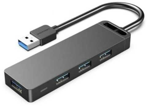 Watio Wave Hub 4 Ports USB 3.0, Connexion Micro USB PD, Gris, idéal pour l'expansion des appareils et Le Transfert Rapide de données*