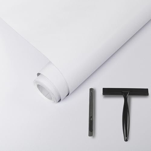 White Sticky Back Plastic 30x200cm White Vinyl Wrap Self Adhesive Wallpaper | Peel and Stick with Tools Decorative for Kitchen Countertops Worktops Tables