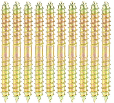 Mavaol 10pcs 6 * 60 mm Tornillo de espiga de tornillo de carpintería conector de doble terminación