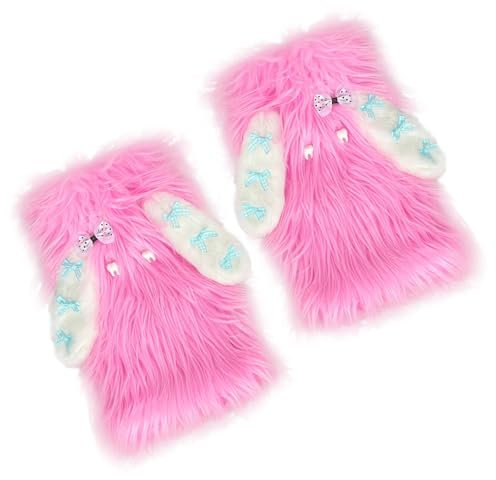 THINCAN Frauen Fuzzy Beinwärmer Winterpelze Pelzige Beinwärmer Softstiefel Manschetten Deckungen Halloween Cosplay Kostüme