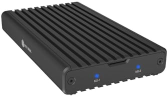 ICY BOX 2-Fach M.2 PCIe NVMe Gehäuse USB 3.2 Gen 2x2 IB-2817M-C32 | Platz für 2x M.2 PCIe NVMe SSDs gleichzeitigUSB 3.2 Gen 2x2 Type-C mit 20 Gbit/sWerkzeuglose Montage der SSDs