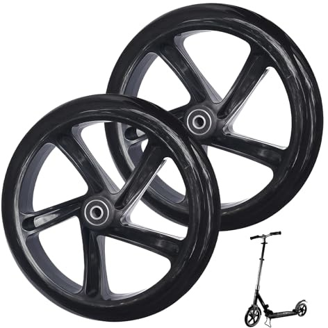 2 Stück Scooter Rollen: 200mm Scooter Reifen Ersatzreifen Cityroller Räder mit ABEC-9 Lager, Härtegrad 88A, Anti-Rutsch Roller Räder Für Allerlei Elektroroller & City-Roller (200 X 40mm)