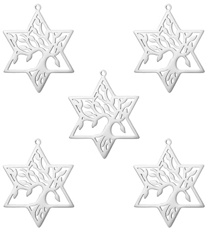 kkjoy 5Pcs Ciondoli di Albero della Vita Fai-da-te in Acciaio Inox per la Creazione di Gioielli e l'Artigianato, per Fare Orecchini Collana Bracciale (Stile 8)
