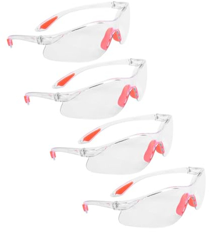 PAMINGONO 4 piezas Gafas Protectoras de Seguridad con Lentes de Policarbonato Resistentes Arañazos y Suave para Trabajo y Protección Hombres y Mujeres