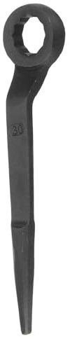 HARFINGTON Single Head Box Wrench 30mm 45# Steel Blackening Metric Striking Wrench Offset Single Head Box End Ring Type Impact Hand Spanner with Pointed Tail for Repair Maintenance, Black