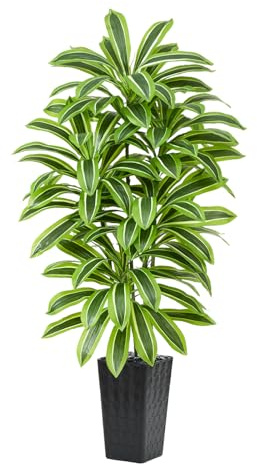 Artificial Dracaena Tree 6FT, Tropical Fake Plants with Tall Black Planter | Large Artificial Yucca Plants, Fake Floor Trees in Pot for Indoor Outdoor Home Living Room Office Balcony Modern Decor