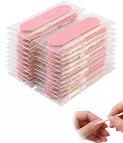 YIPFEN Limas de Uñas y Palillos de Naranjo Set 40 Piezas Mini Doble Cara. Profesional para Manicura, Pedicura, Uñas de Gel, Acrílicas y Cuidado de Cutículas.