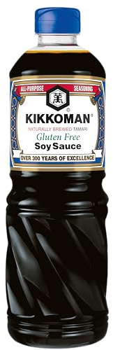 Kikkoman - Salsa de Soja sin Gluten, Fermentación Natural, Halal y sin Gluten, 1000ml