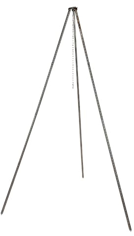 Fox Outdoor Dreibein, Höhe ca. 1,9 m, Edelstahl, mit Kette und Haken