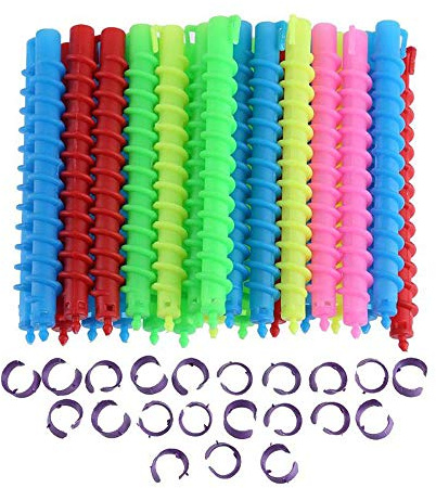 IKAAR Lockenwickler, 10 mm, spiralförmig, keine Hitze, für kleine Locken, 23 Stück