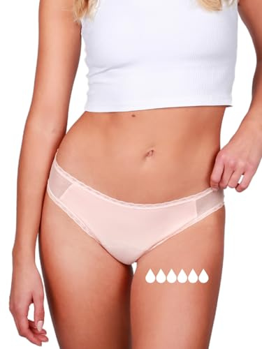 Lady Ultra, Periodenunterschwäche Damen, Menstruationsslips, Periodenslip | Ersetzt bis zu 6 Tamponwechsel, sehr starke Tage und Nacht, mit Spitze, Bio-Baumwolle, PFAS-frei, vegan, Periodenunterwäsche
