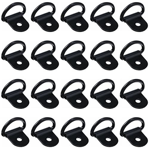 YUTOU Lot de 20 anneaux d'arrimage en D en acier inoxydable 36 x 25 mm Anneau d'arrimage en D Support de ceinture pliable avec charge de 100 kg Pour sécuriser le chargement dans les voitures,