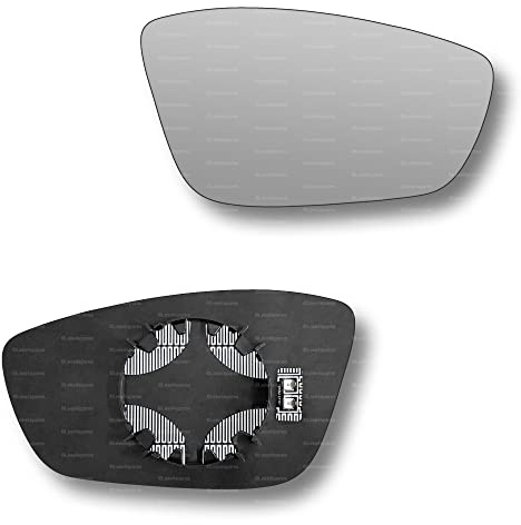 Less4spares Replacement Wing Mirror Glass Right Compatible with Peugeot 2008 2013-2019 CLIP-ON Driver Off side Heated Convex