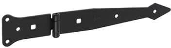 DMX Charnière en forme de croix en bois tressé - Pour porte de jardin, portail, porte, 1 pièce - ZBP - Noir - 200 x 80 x 50 x 2,5 mm