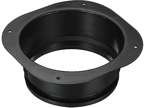 PATIKIL 6 Duct Connector Flange, Dryer Vent Wall Plate Square to Round Straight Ducting Plate for Air Heating Cooling Ventilation Exhaust Fan, Black