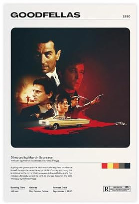 ZOLULA GOODFELLAS Filmposter auf Leinwand, Schlafzimmer, Dekoration, Sport, Landschaft, Büro, Raumdekoration, Geschenk, ungerahmt, 30 x 45 cm