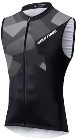UGLY FROG Herren Radwesten Ärmellos Radtrikot Fahrradtrikot Fahrradbekleidung Schnell Trocknend Atmungsaktiv MJMK01