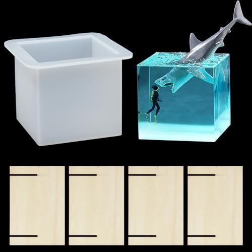 Neikafan Silikonformen Gießformen Quadratische Würfel 8x8 cm | Groß Silikonform Epoxidharz Resin Quadratische Würfel Gießform Kerzenform Silikon für Kerze, Seife Herstellung, DIY Handwerk