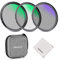Neewer Kit de Filtro de Lente UV/CPL/ND de 55 mm con Estuche de Almacenamiento de Carcasa Dura, Vidrio óptico Multicapa y Marco de aleación de Aluminio, UV + polarizador Circular (CPL) + Filtro de