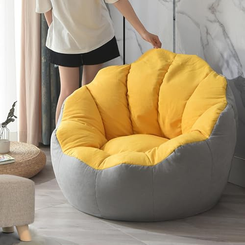 Highdi Pouf Poltrona a Sacco Bambini Adulti, Senza Ripieno Bean Bag Fodera per Fiori Petalo Ragazze Sacco di Fagioli per Decorazione della Soggiorno Giardino Salotto (Grigio,Aldult- 80x70cm)