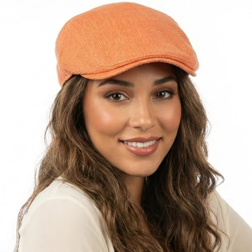 HIQIU Schiebermütze Herren aus Leinen Mit Futter - Flatcap Herren Schirmmütze Sommer Gatsby Efeu Hut Newsboy Cap Baskenmütze für Frühling und Herbst