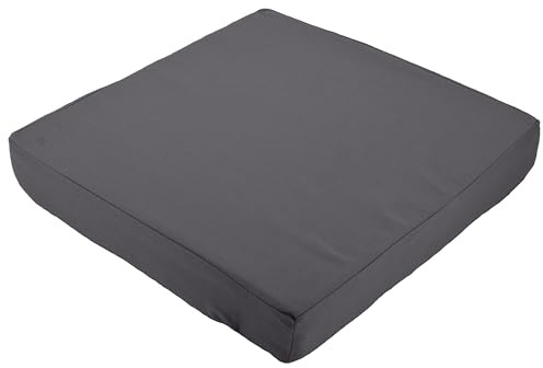 Stylelex Orthopädisches Sitzkissen Box - 100% Baumwolle 225g/m² mit Kaltschaum-Schaumstoff - Qualitatives Stuhlkissen - Feste Qualität - Waschbar (Grau, 40x40x6cm)