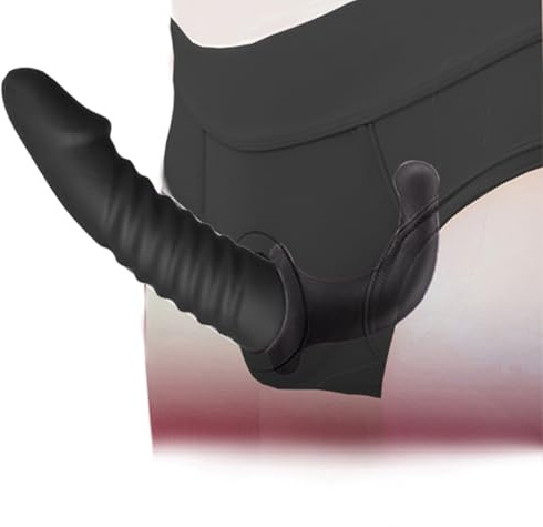 Strap on Doppeldildo Größe L Slip mit Innendildo Penis Hose Silikon Double Dildo Umschnall-Dildos Anal Plug Groß G Punkt Umschnalldildo Sex Spielzeug für Mann Frauen