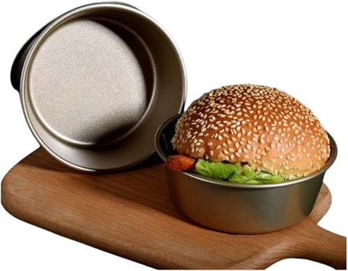 HSTWODE 2 moldes redondos pequeños para tartas, 11,5 cm y 4,2 cm de profundidad, de acero al carbono, con revestimiento antiadherente, para hornear postres