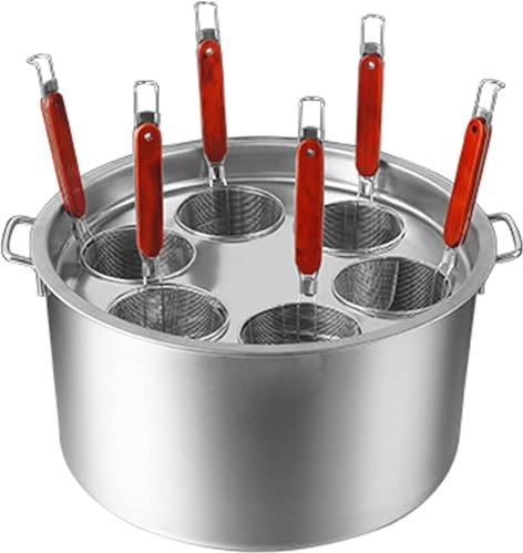 Pentole per Pasta in Acciaio Inox, Set di Inserti per cuocipasta, pentola Commerciale con pentola per Pasta e Inserto per cestello per Cottura a Vapore per Cucina Domestica e Ristorante