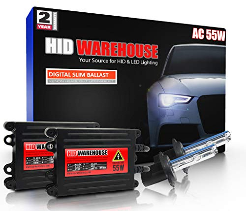 HIDWarehouse H7 12K 55W AC Xenon Bundle - Xenon Headlight Bulb with Slim AC Ballast - 12000K Purple - Xenon Lights